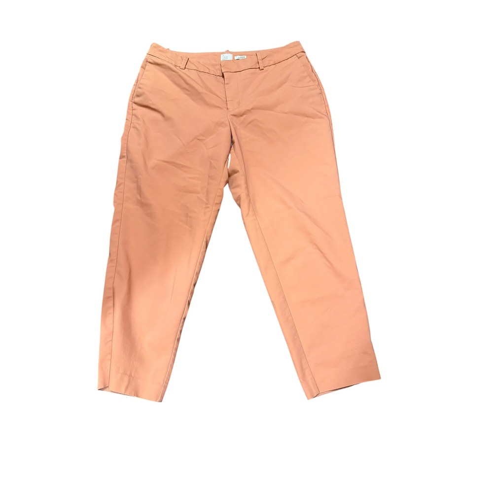 A New Day‎ Size 12 Women Coral Peach Stretch Ankle Pants Straight Leg